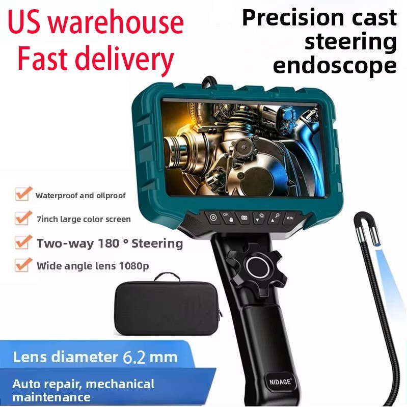 7-inch 2-Way 360° Articulating Borescope Industrial Endoscope Inspection Camera