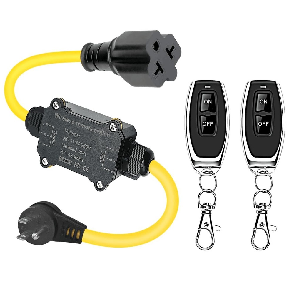 2 Pack Outdoor Wireless Remote Control Outlet Plug, AC110V Waterproof Switch