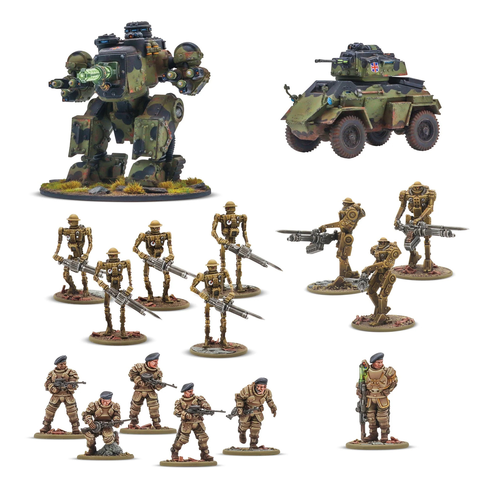 Konflikt '47 British Commonwealth Starter Army with Automaton, Mechs & Dice