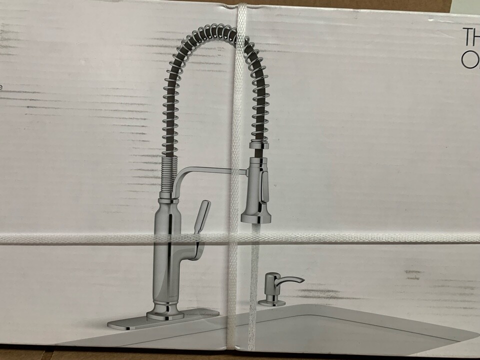 KOHLER Ealing Chrome Single Handle High-arc Kitchen Faucet w/Sprayer Function