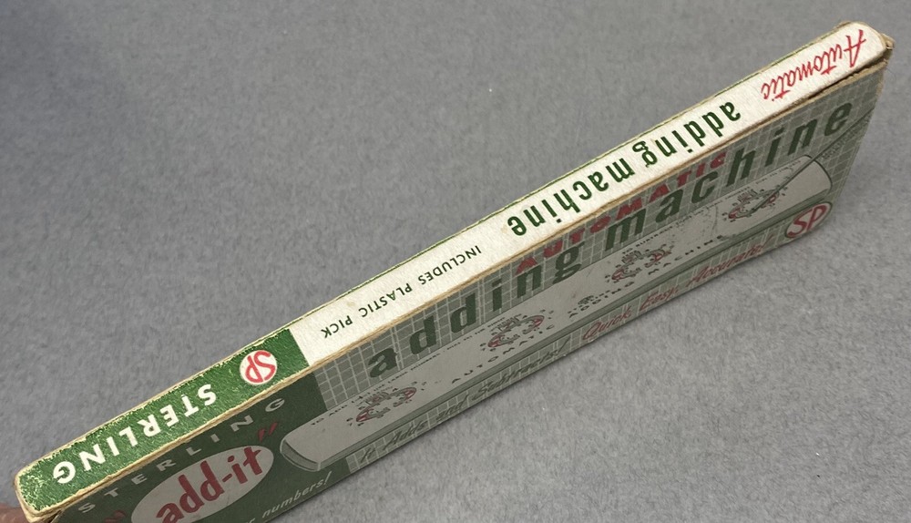 Vintage STERLING Automatic Adding Machine W Box Math Tool No Stylus