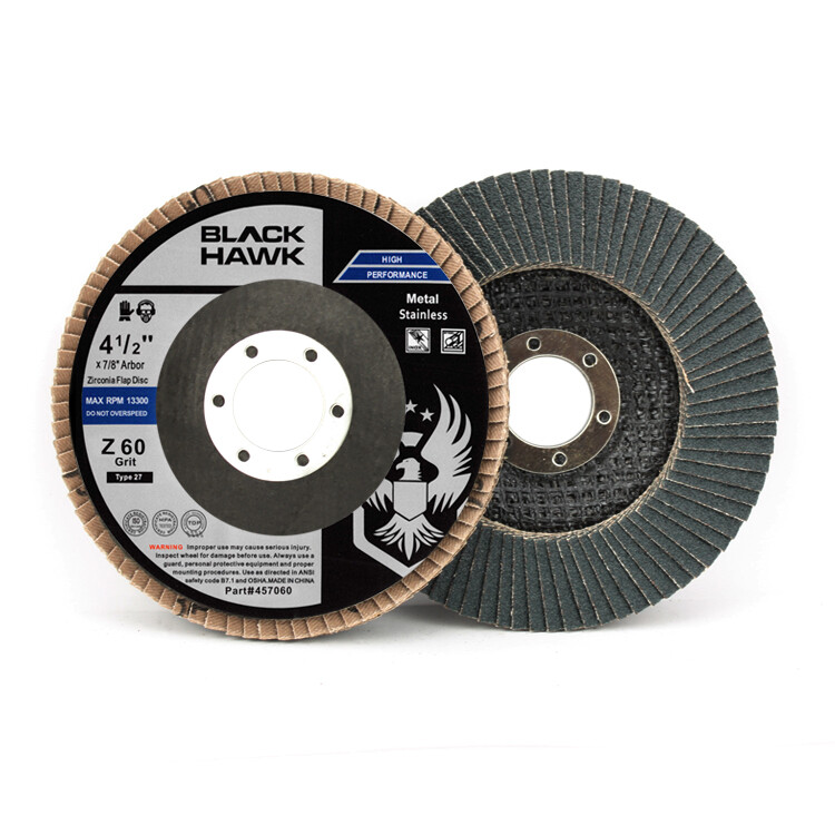 4-1/2" x 7/8" Black Hawk Zirconia Flap Discs T27 4.5" Sanding & Grinding Wheels