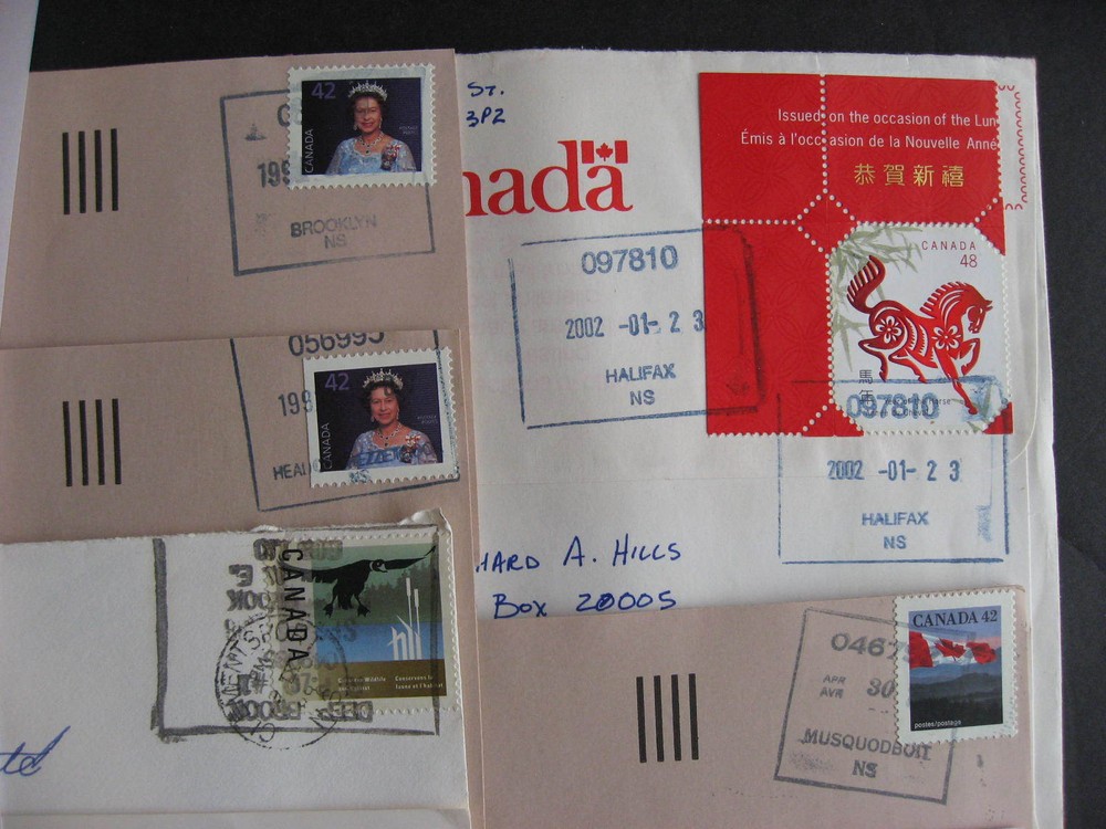 CANADA 7 Nova Scotia mostly POCON cancels on cover (possible duplicates)