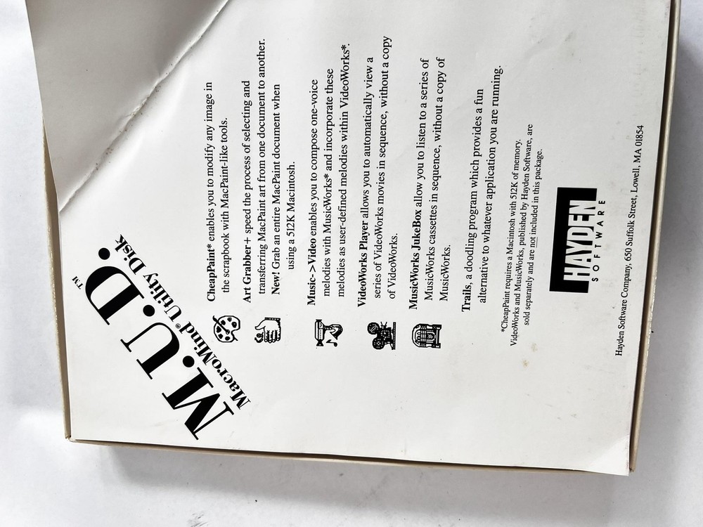 Vintage M.U.D. MacroMind Utility Disk Apple Macintosh Hayden Software 3.5 Floppy