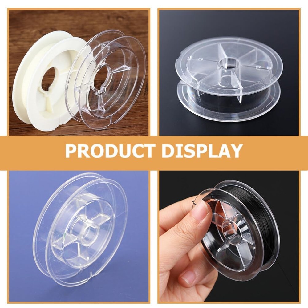 Plastic Empty Spools 20pcs Clear Small Ribbon Spools Thread String Bobbin Spo...