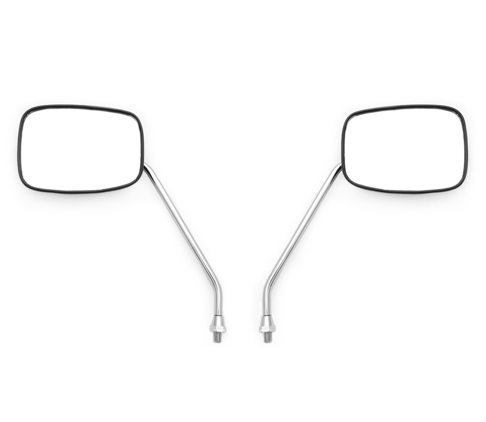 Rectangular Moped Scooter Long Stem Screw In Mirror Set - 8mm