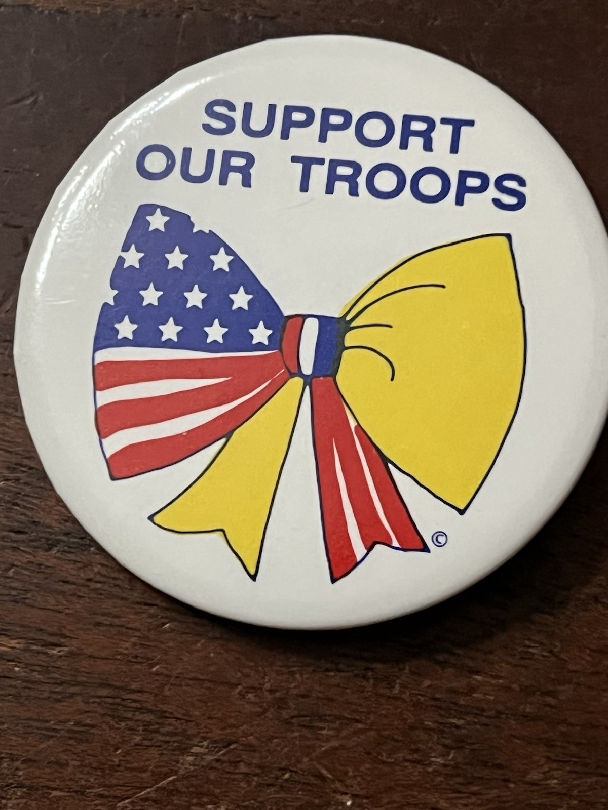 Support Our Troops 2 1/8 in Pinback Button Used Badge