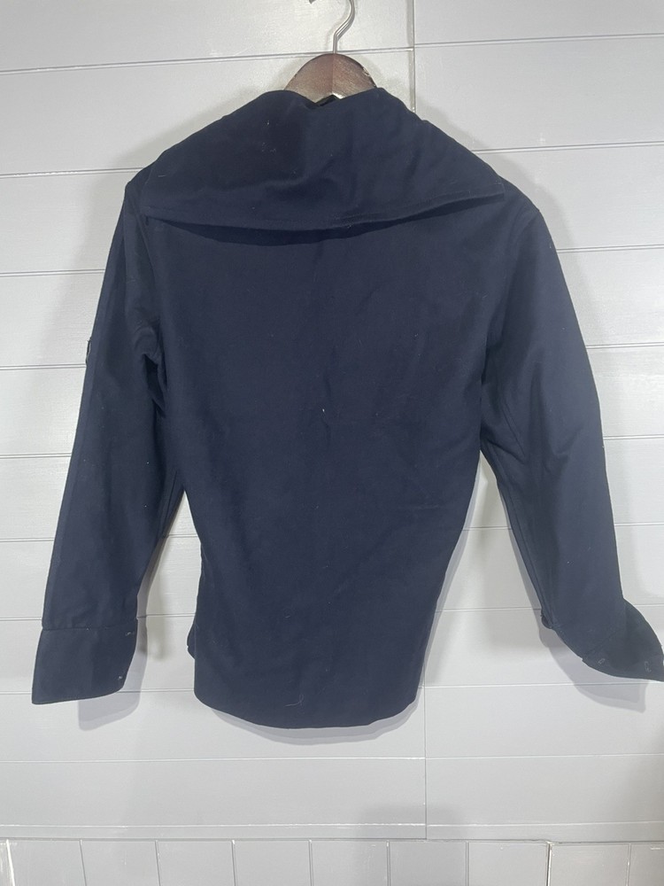 1970s Vintage Soviet Navy Russian Uniform Jacket Coat Pullover Blue Patch