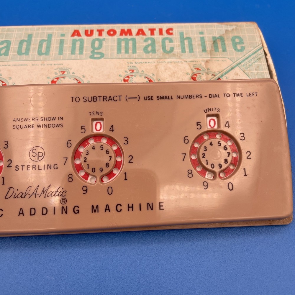 Vintage 1960's Automatic Adding Machine Dial-A-Matic With Stylus Complete In Box