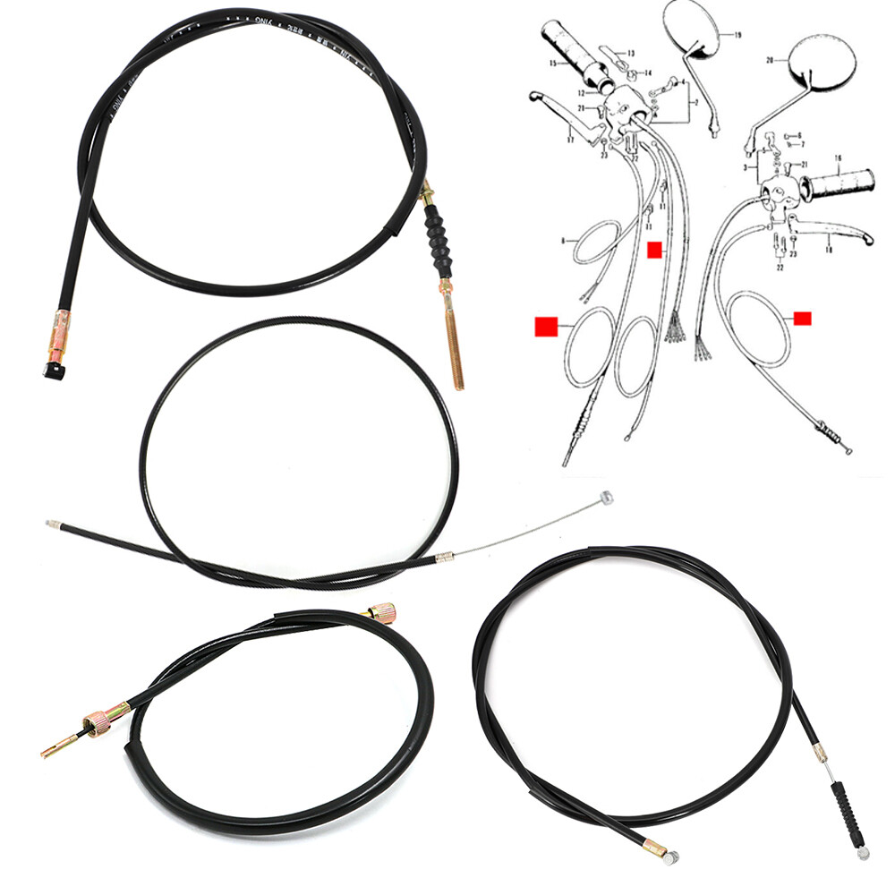 For 1970-1971 Honda Trail 90 CT90 K2 K3 Brake Cable Throttle Speedo Cable Set US