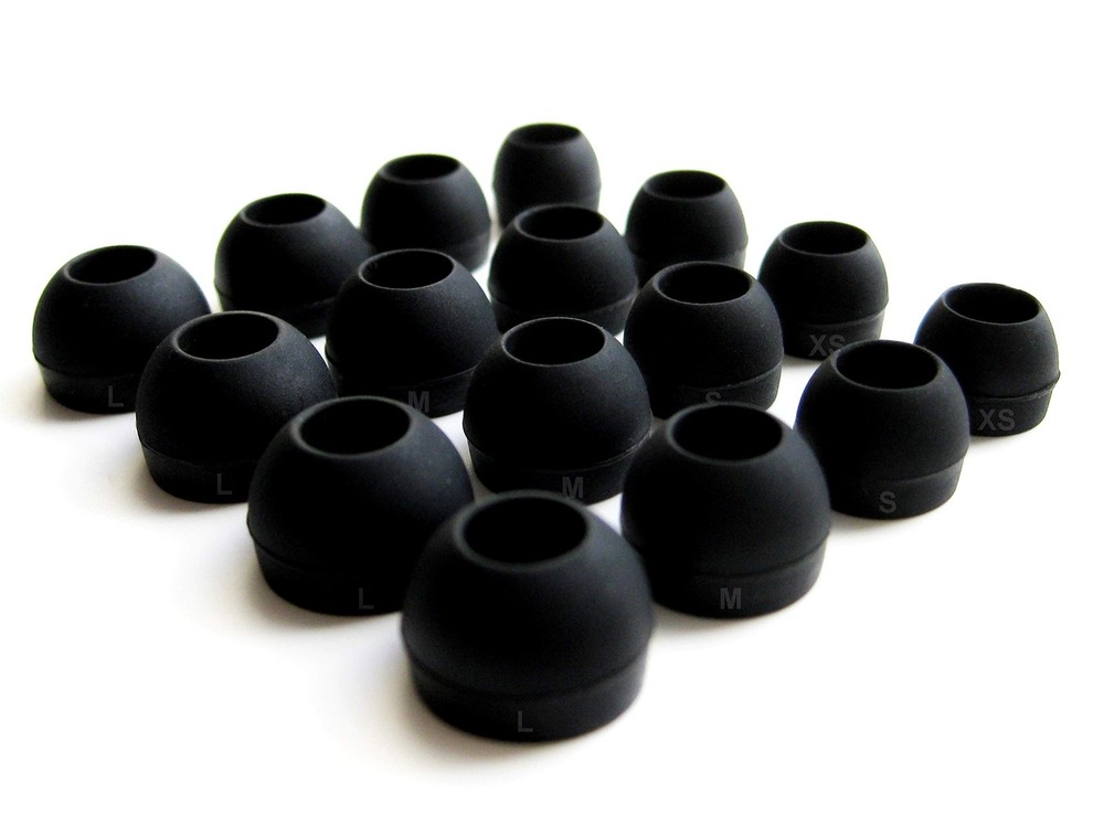 16pcs (B-4sz) Replacement Earbuds Eartips Adapters Compatible large, Black