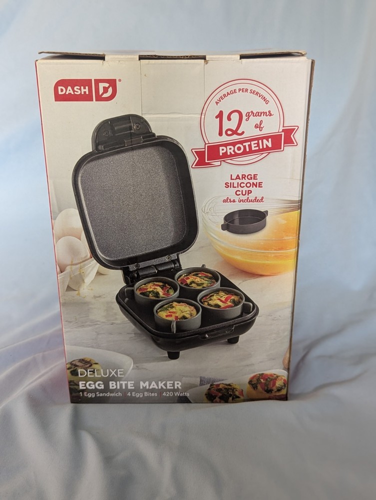 Dash Egg Bite Maker New, makes 4 egg bites with recipe guide