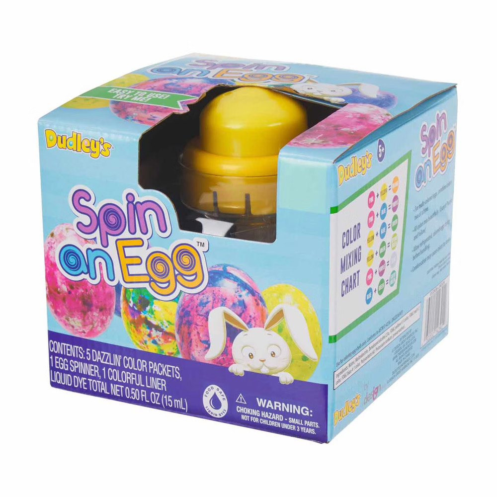 Dudley's Spin An Egg Decorating Kit, Easter Egg Dye Kit, Plastic Egg Spinner NEW