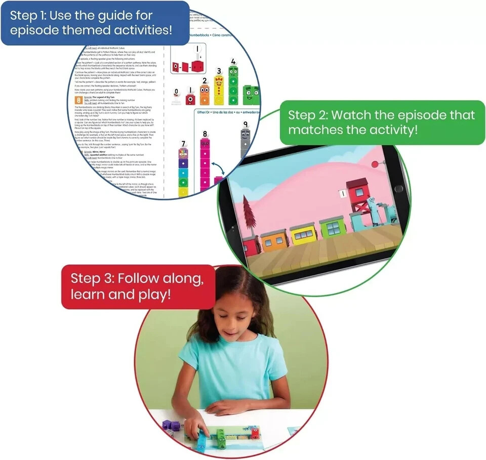 Mathlink Cubes Number blocks1-10 Activity Set, 30 Preschool Learning Activities,