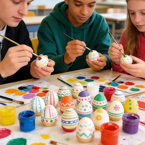 24 Pcs DIY Blank Paper Mache Easter Eggs, Blank Paper DIY Craft Easter-Eggs-DIY