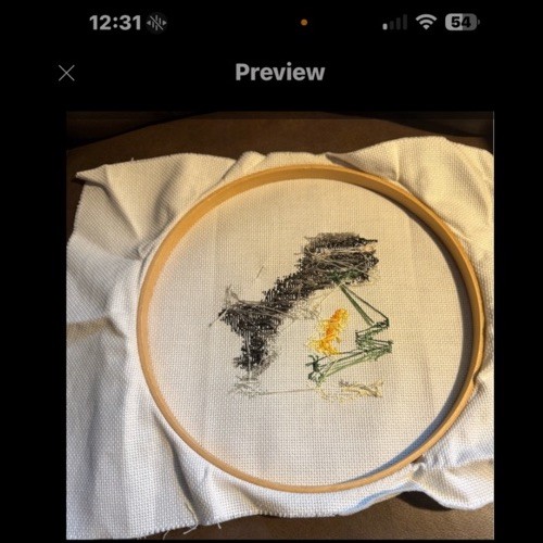 arts crafts embroidered