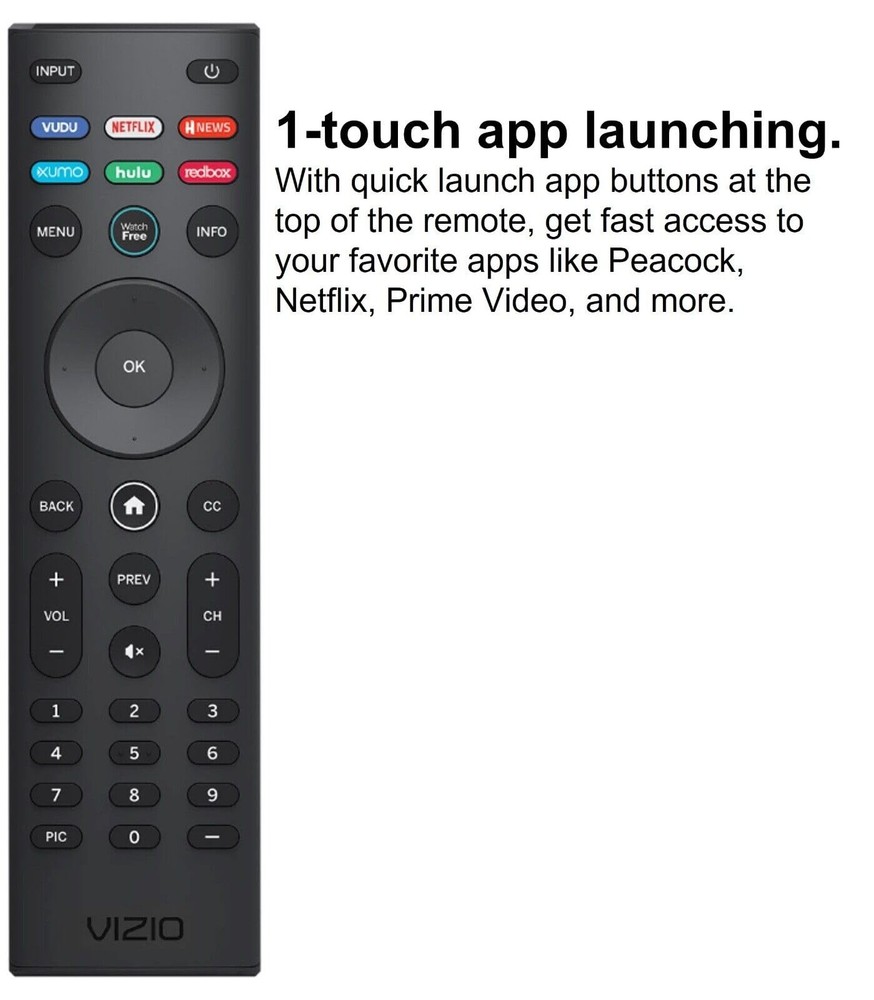 VIZIO SmartCast Universal Remote Control - Smart Replacement for Black