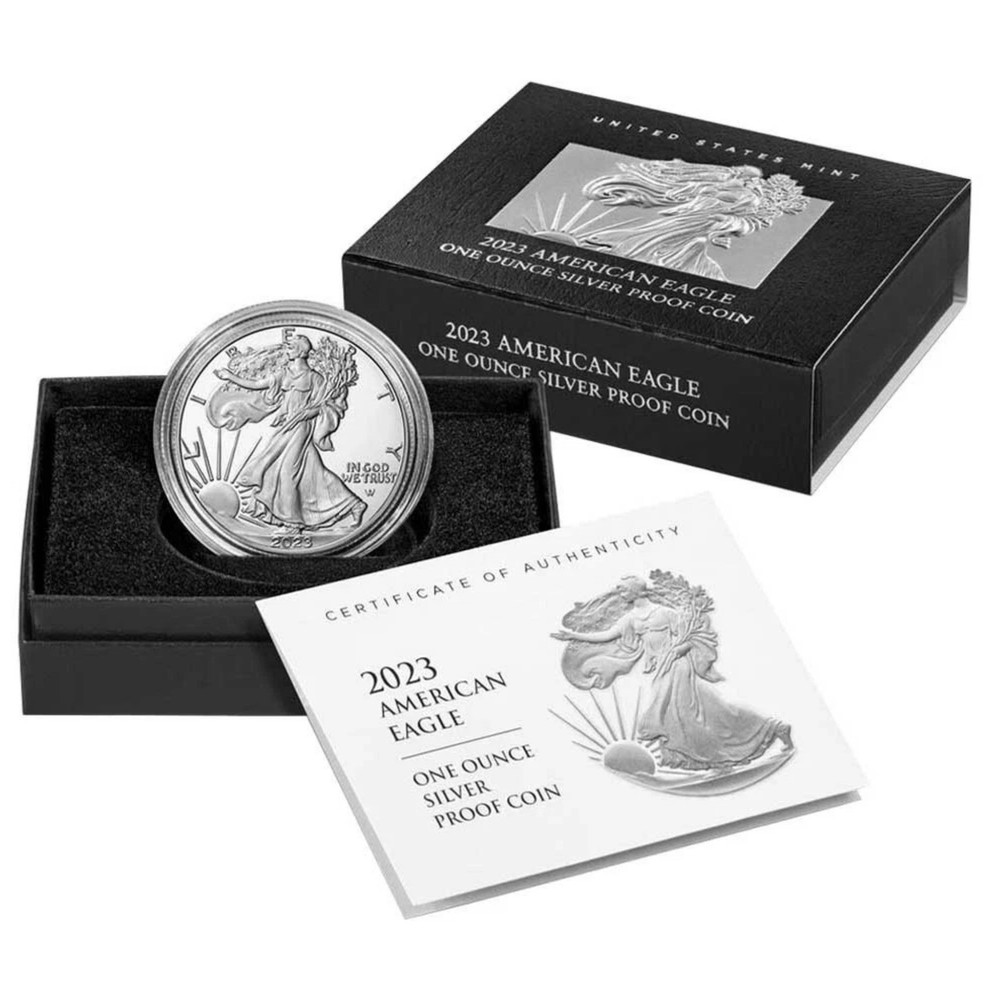2023-W Proof $1 American Silver Eagle Box, OGP & COA