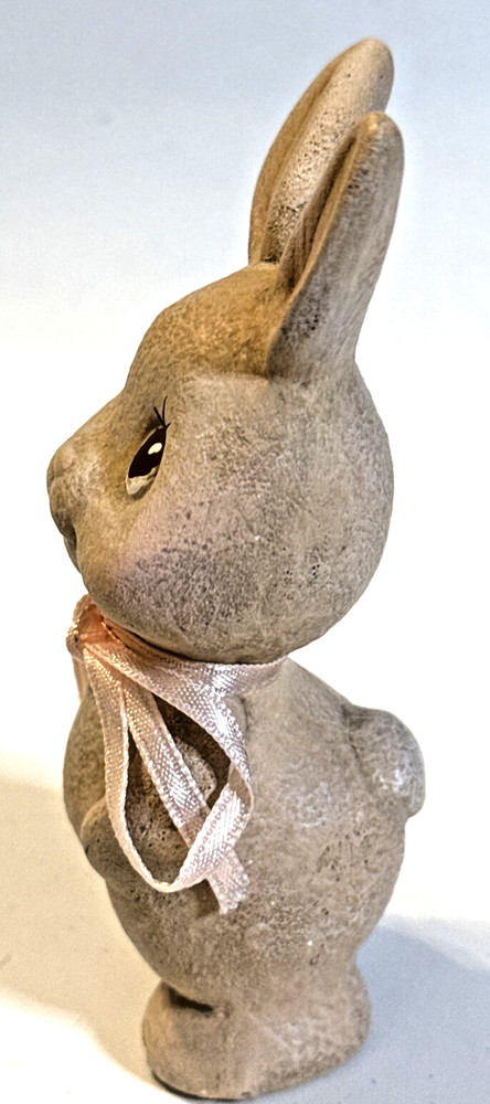 Vintage Easter Bunny Figurine Ceramic Tan 4.25” Tall