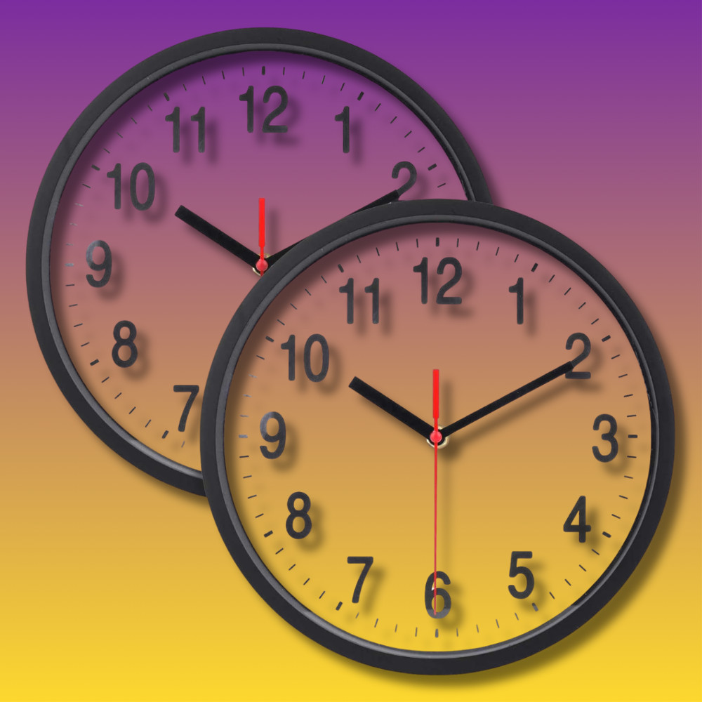 Mainstays Basic Indoor 8.78" Black Analog Round Modern Wall Clock (2 Pack)