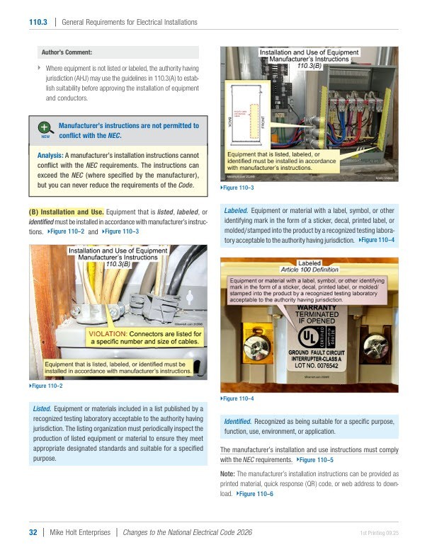Mike Holt's 2026 Changes to the National Electrical Code Textbook
