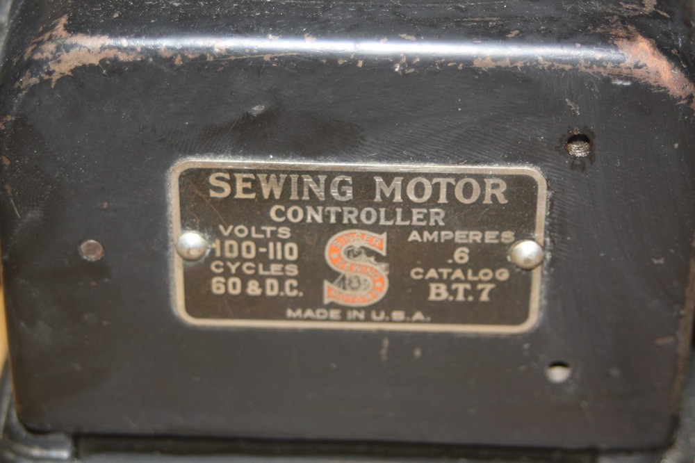 Vintage Singer B.T. 7 Sewing Machine Motor Controller -for Model 128+ Untested