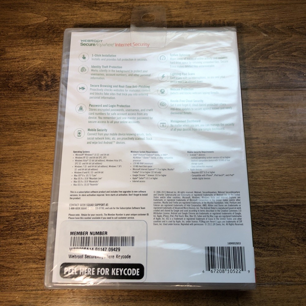 Webroot Secure Anywhere~for PC/Mac/Mobile (Android & iOS)~3 Devices Internet Sec