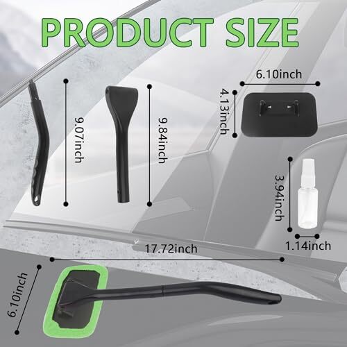 OFBAND Car Window Cleaner Tool Kit,Microfiber Car Windshield Cleaner Inside