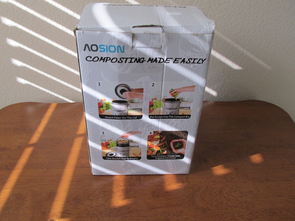 Compost Bin for Kitchen Counter - 1.0 Gallon Countertop Composter