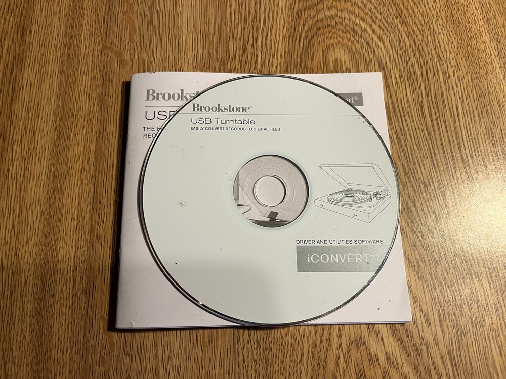 Brookstone Turntable Installation Manual and CD