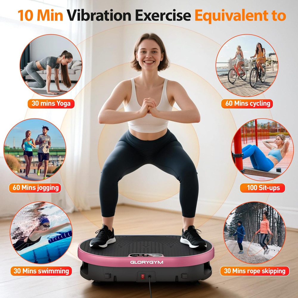 Vibration Plate Exercise Machine, 120 Speed Levels, Compact Design