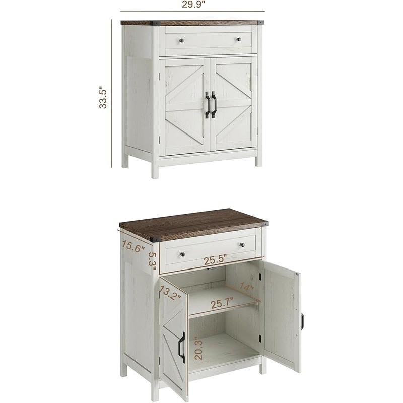 Storage Cabinet W/ Drawer Adjustable Shelf Sturdy Kitchen Bar Sideboard Unit New