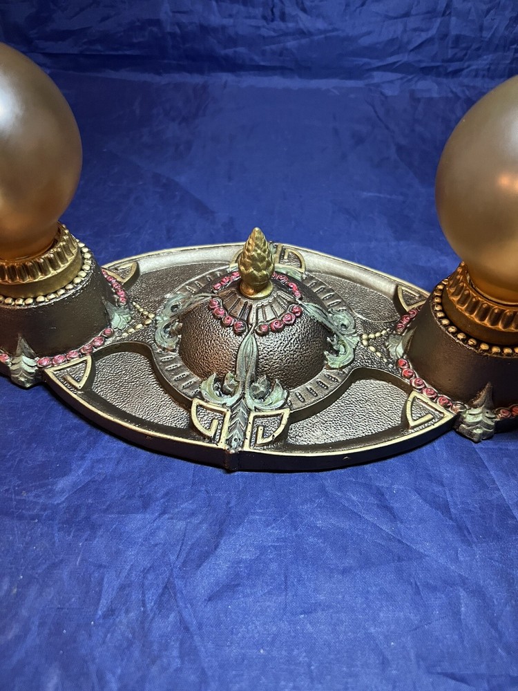 Rewired Single Flush Two Socket light Fixture beautiful Finish 16C
