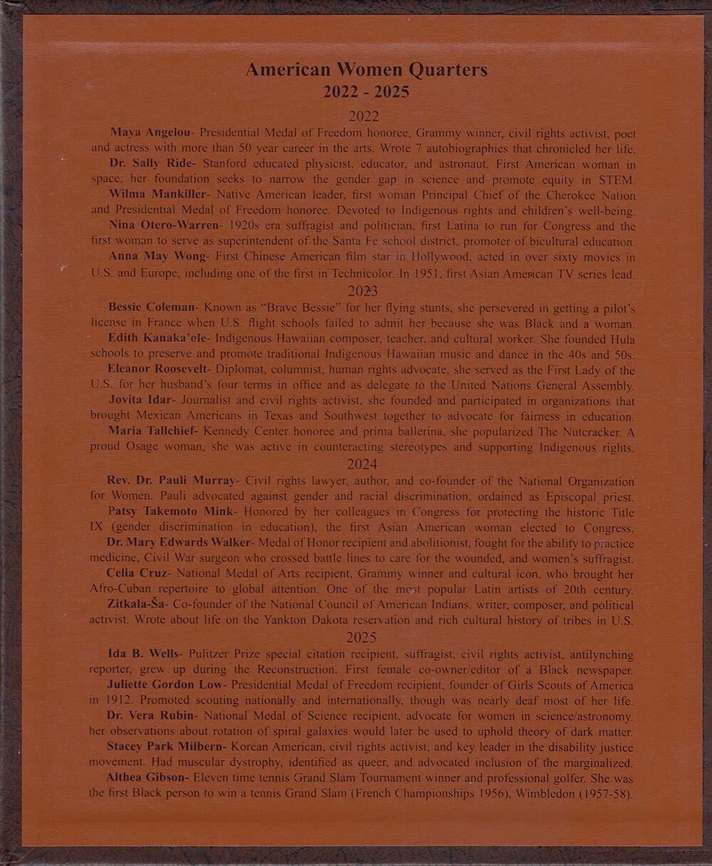 Dansco Album American Women Quarters 8141 PDSS 2022-2025 w Proof Safe Storage