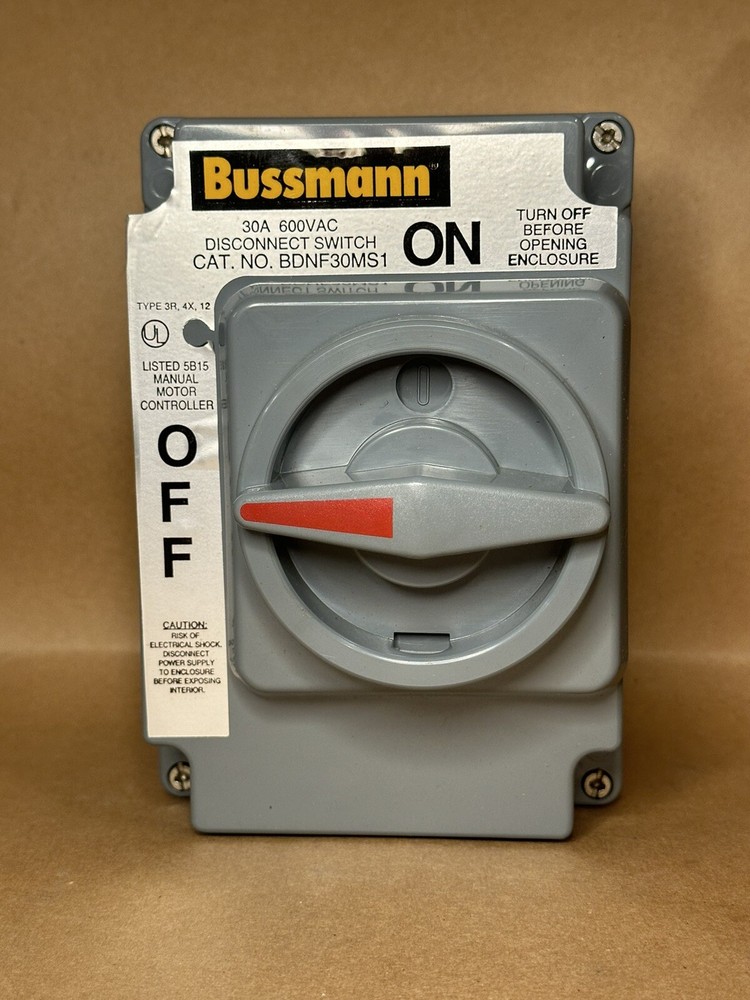 Bussmann 30A 600VAC Disconnect Switch Cat. BDNF30MS1
