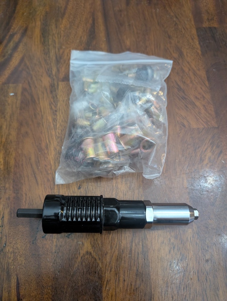 Rivnut Nutsert Installation Tool Drill Adapter Rivet Nut Setter w Hardware Lot