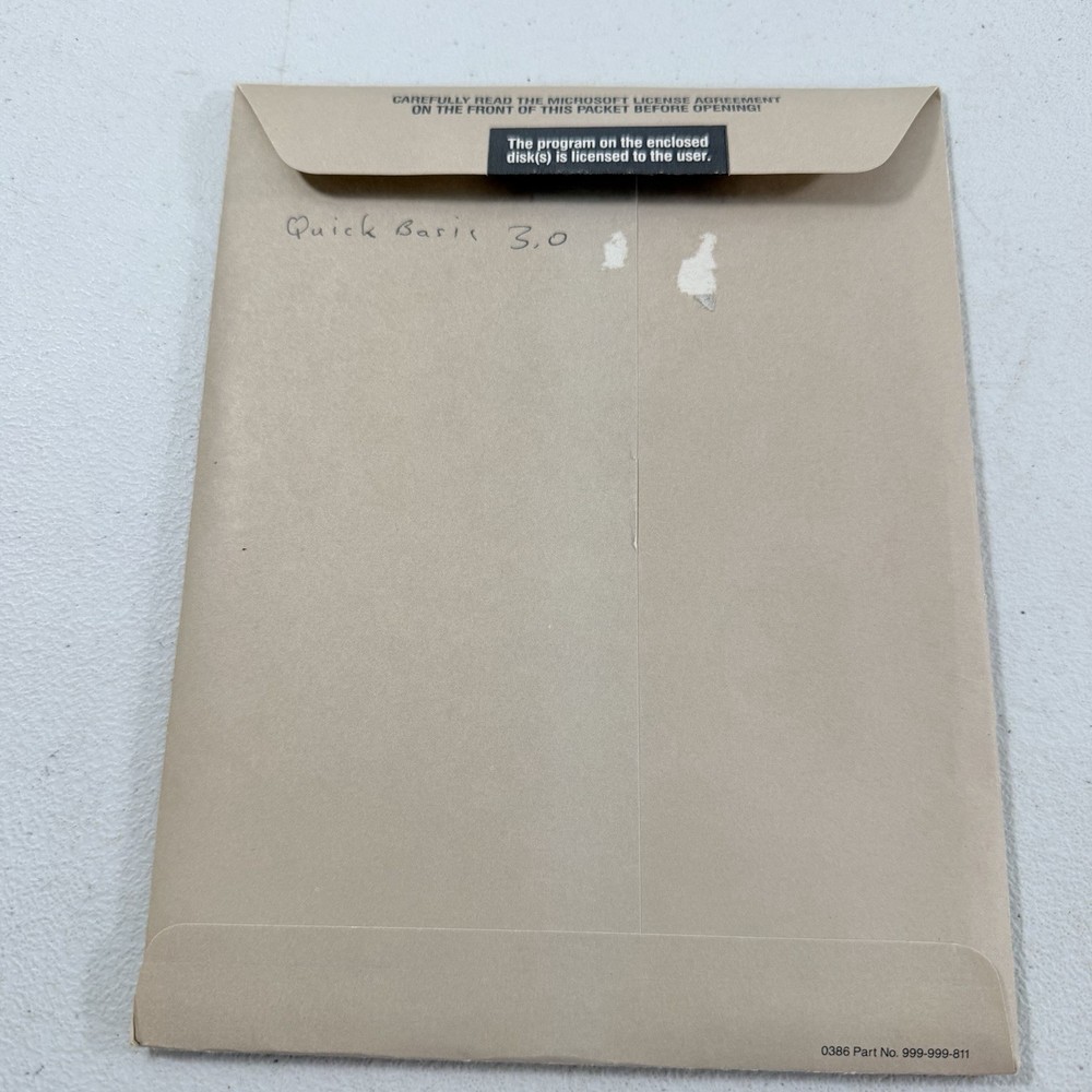 Microsoft QuickBasic Version 3.0 Compiler 5.25” Diskettes