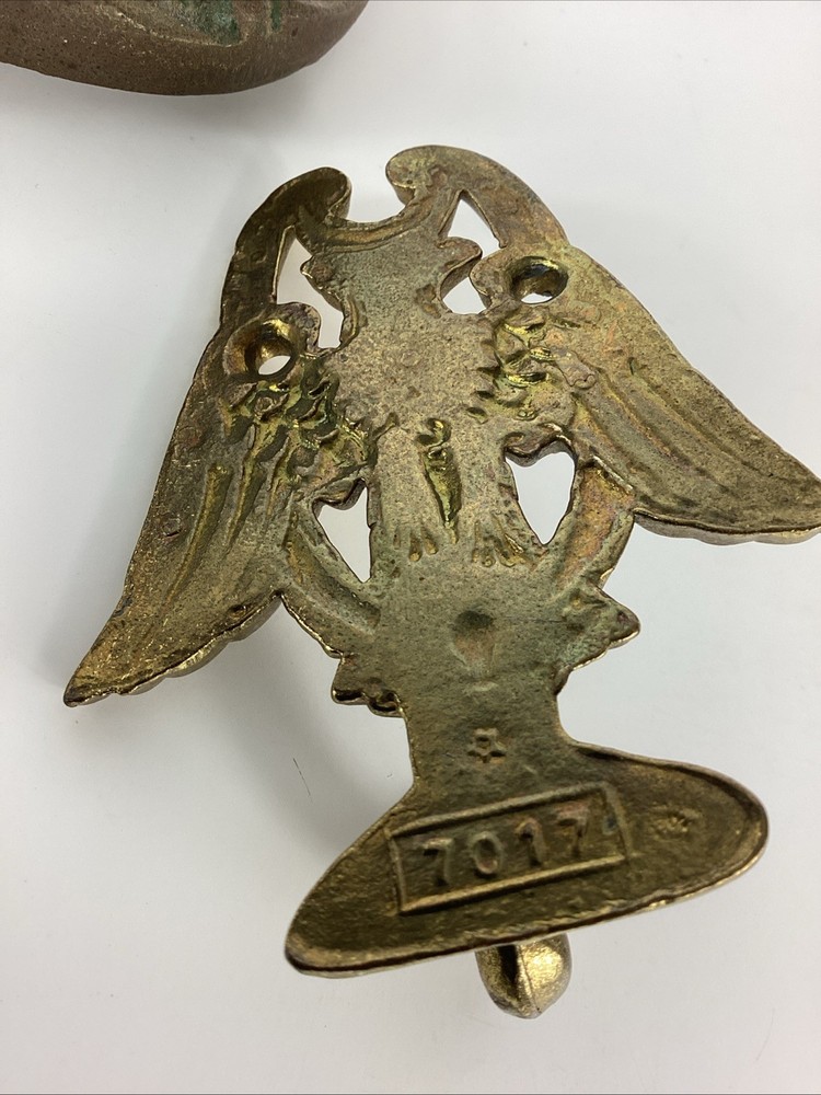 2 VTG 9” Brass American Bald Eagle Door Knocker & Small Eagle Ring Hook Wall
