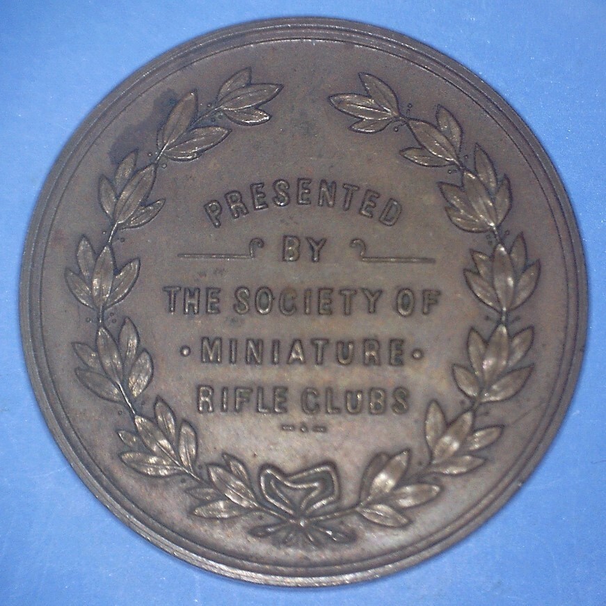 SCARCE THICK (1909) BELL MEDALLION OF SOCIETY OF MINIATURE RIFLES - *86654282 🌈