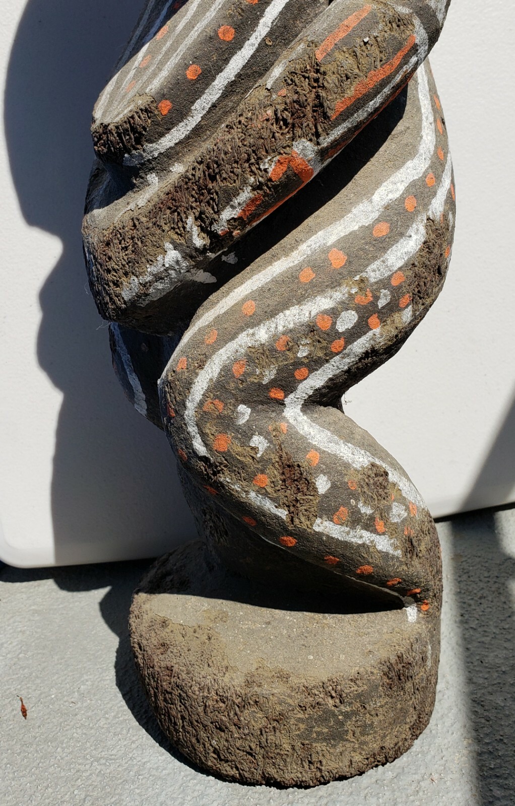 Vanuatu Large Painted Wood Sculpture Vintage Oceania