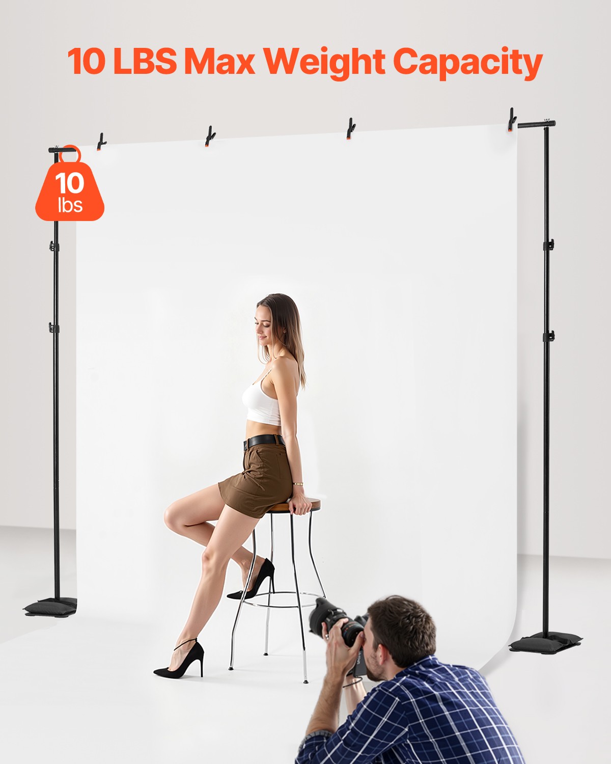 VEVOR Backdrop Stand Background Stand Kit 8.5 x 10 ft for Party & Photo Studio