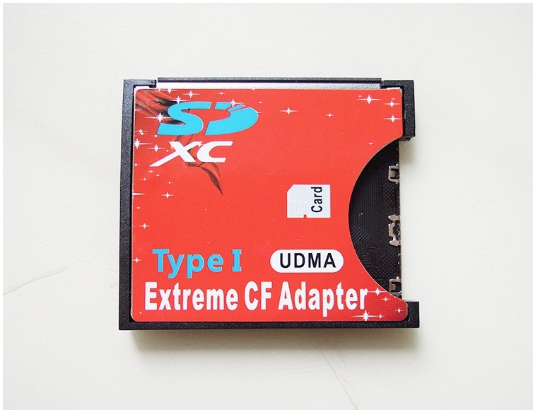 Speed SDXC SDHC SD to CF Compact Flash Memory Card Reader Adapter Type I High