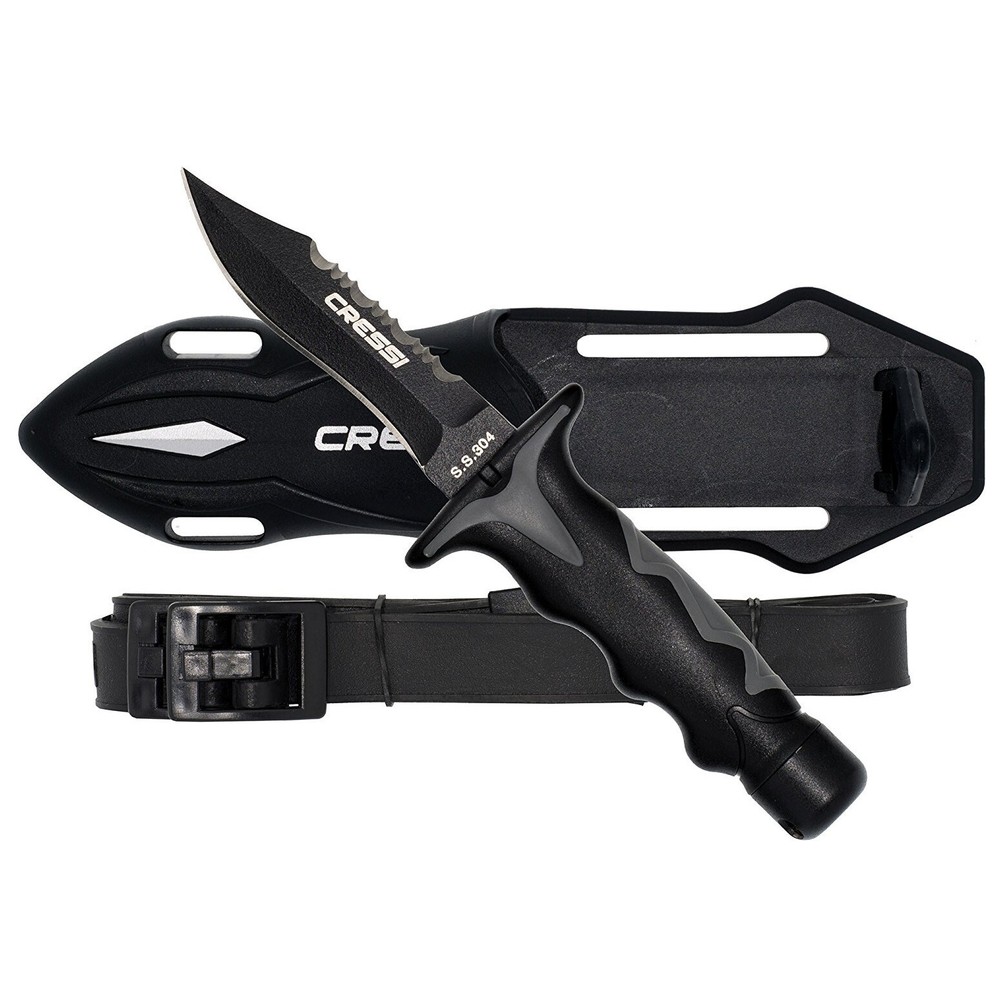 Cressi Predator Scuba Dive Knife - Black/Silver