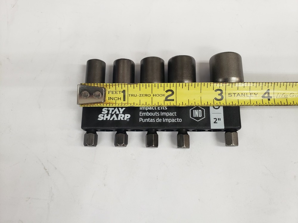 EAB Tool 98095 2" Assorted SAE Impact Nutsetter Bit Clip Industrial