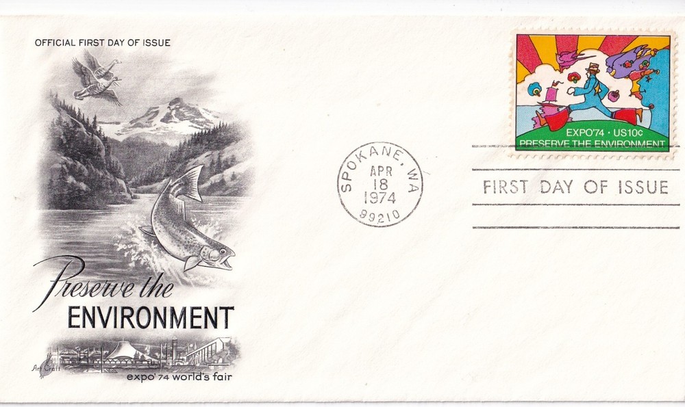 STAMP US SCOTT 1527 "Preserve the Environment" 10 CENT 1974 FDC - A