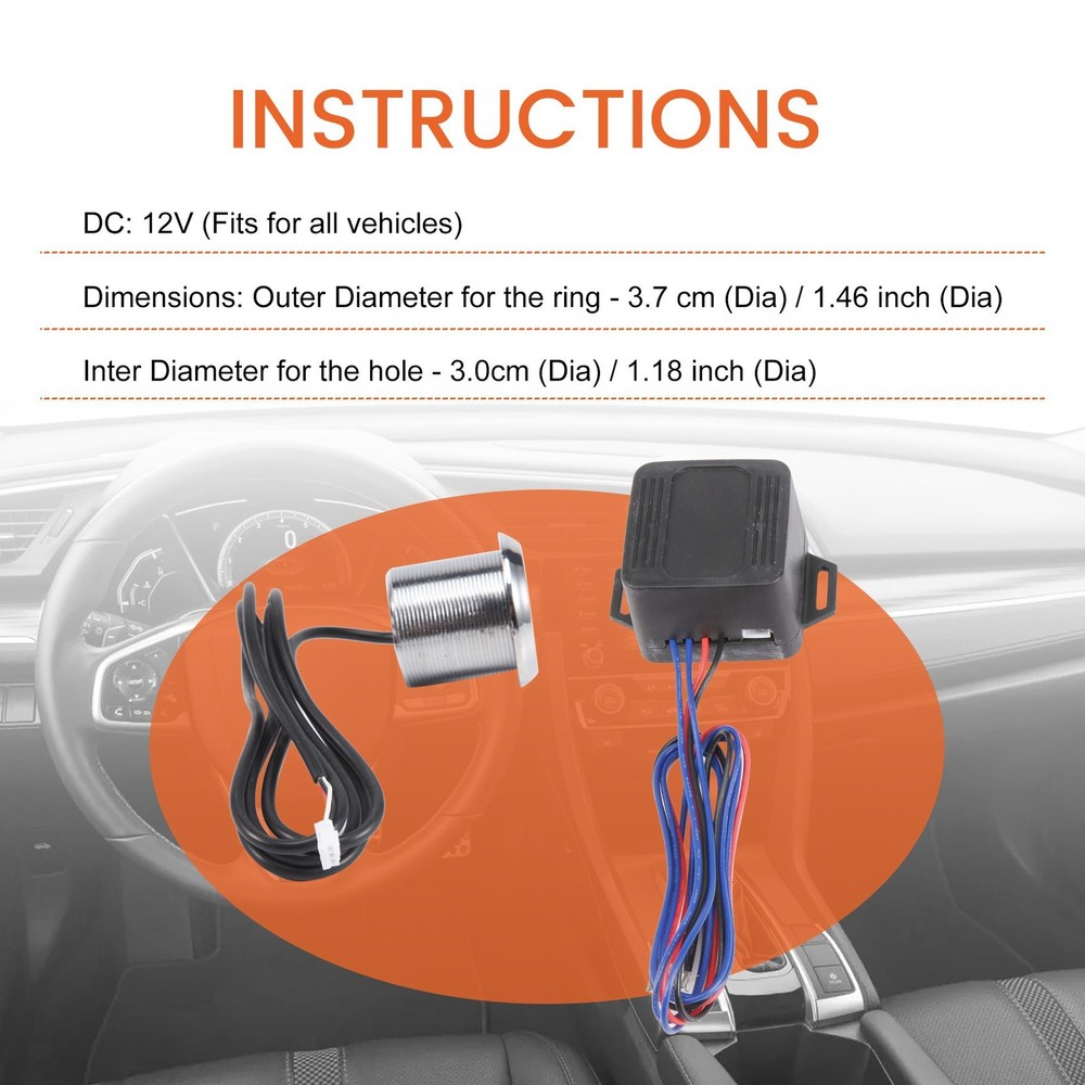 Universal for engine push button switch ignition kit blue LED AU4598