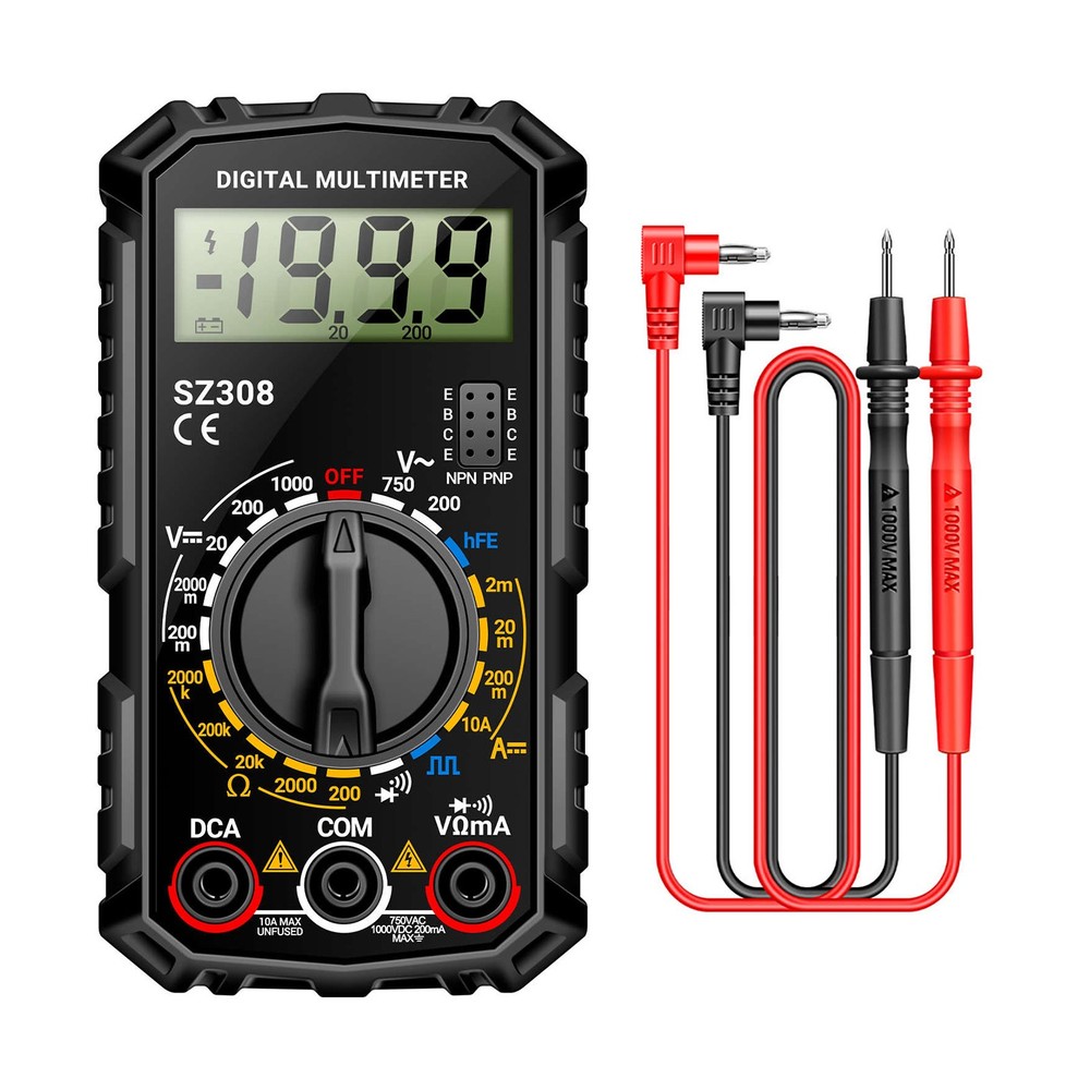 Digital Multimeter Voltmeter Ammeter for AC DC Voltage Current and HFE Test