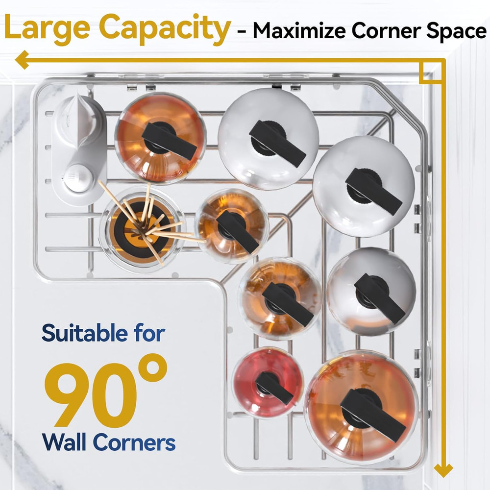 Corner Shower Caddy Organizer, 5-Pack Self-Adhesive Rustproof Bath Shelves with