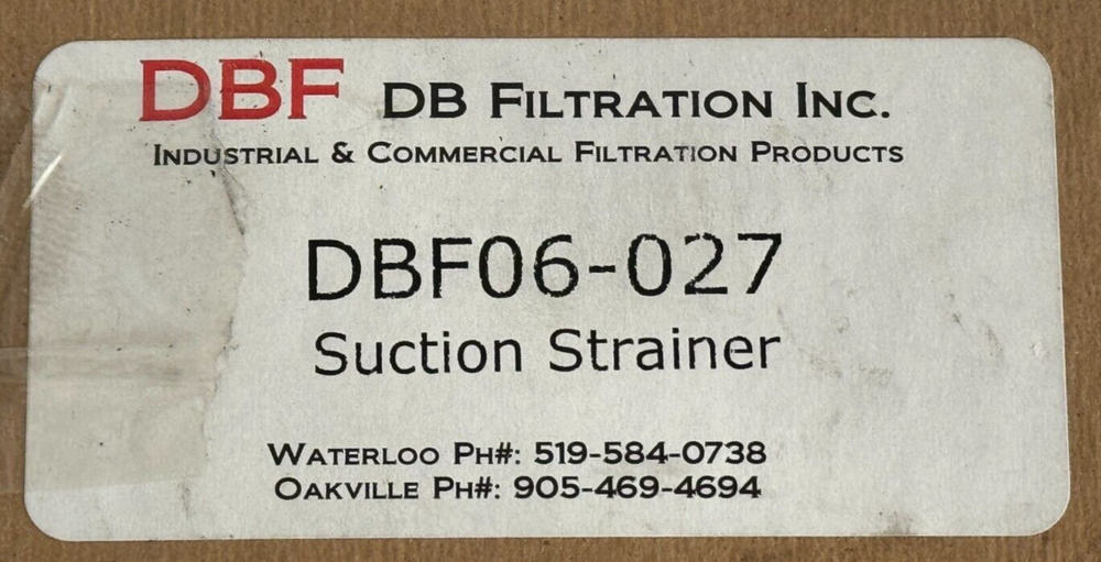 NEW IN BOX DB Filteration DBF06-027 Suction Strainer