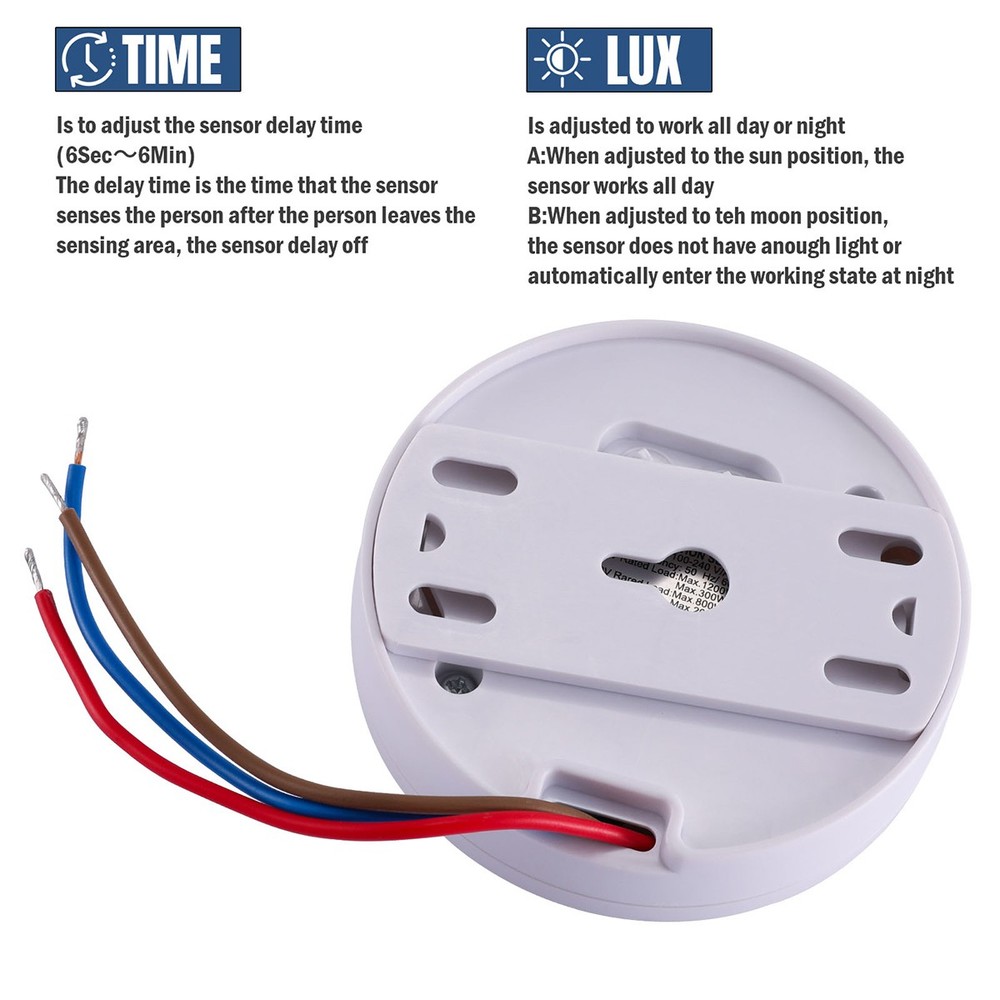 85V-265V AC PIR Infrared Motion Sensor Induction Switch For LED Ceiling Light